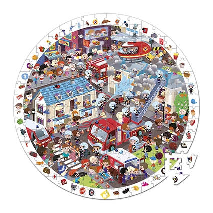 Photo produit : Puzzles PUZZLE D OBSERVATION ROND   POMPIERS DE L EXTREME   208 PCS