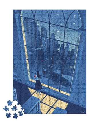 Photo produit : Puzzles PUZZLE LA NUIT BLEUE   500 PCS