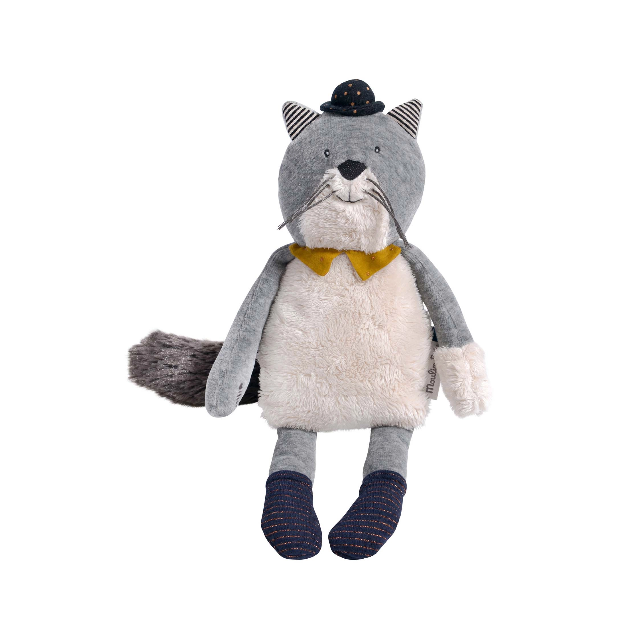 Photo produit : Peluches Poupee chat gris clair Fernand Les Moustaches