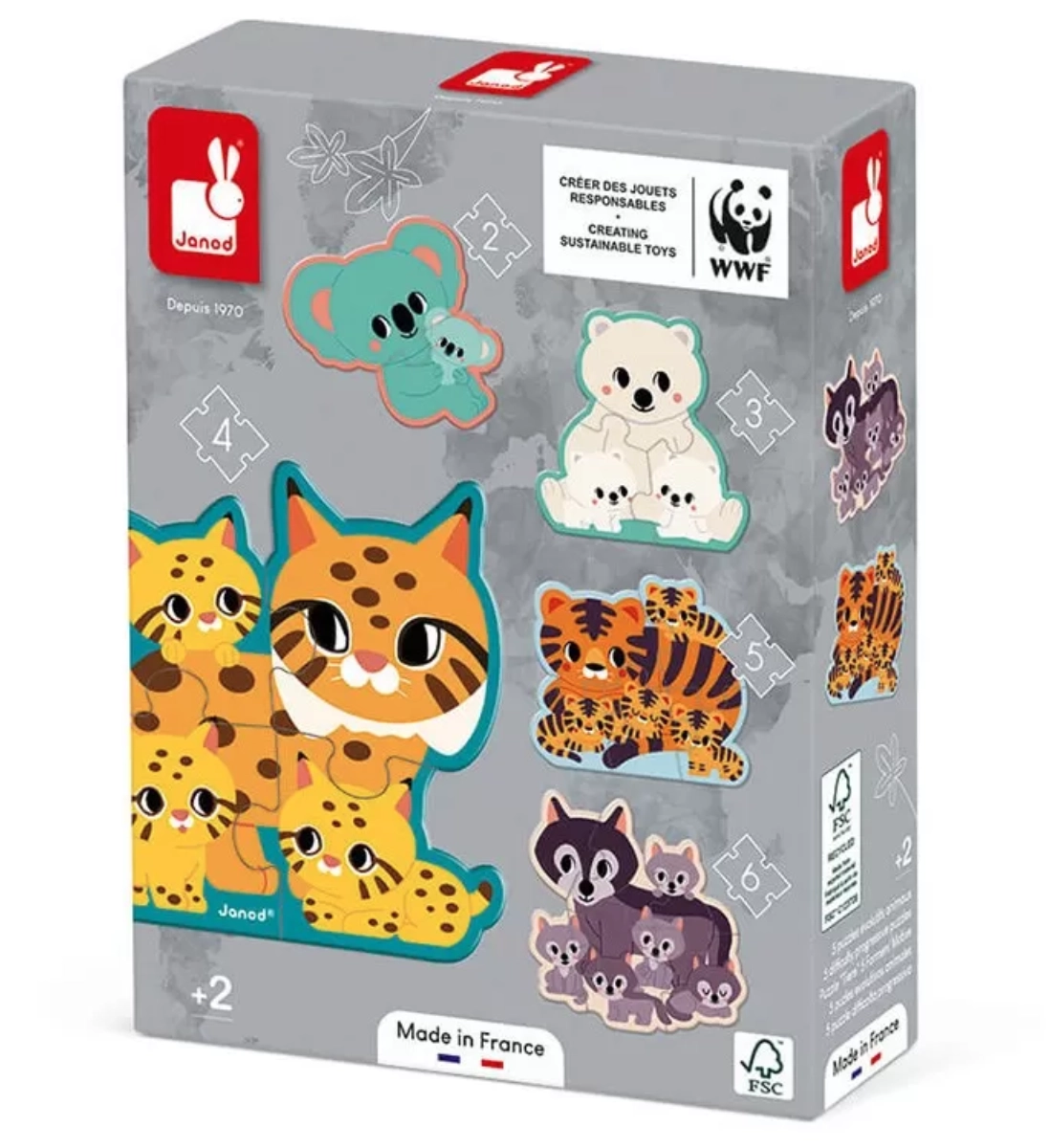 Photo produit : Jouets 5 puzzles évolutifs animaux