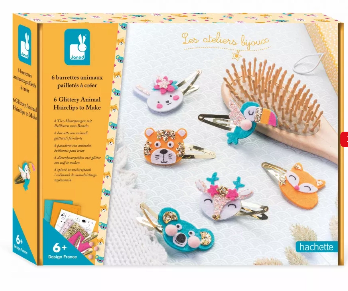 Photo produit : Loisirs créatifs 6 Barrettes animaux à créer