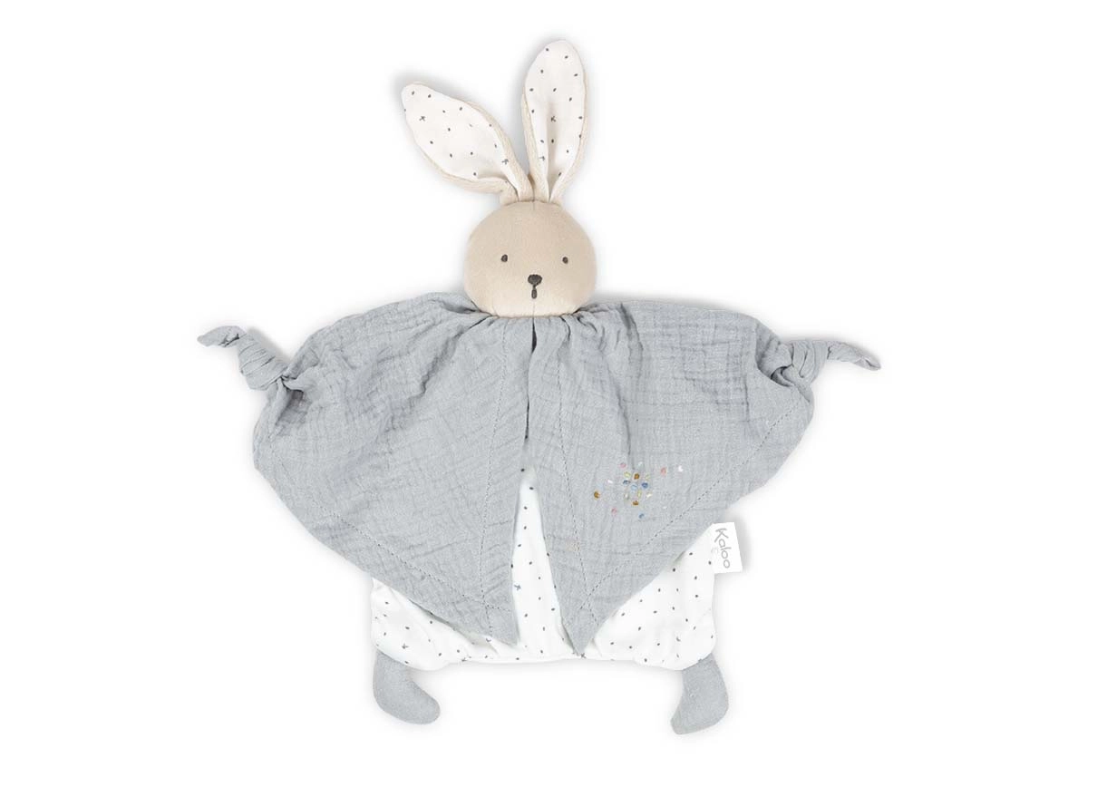 Photo produit : Peluches PETIT PAS - DOUDOU COTON BIO LAPINOU GRIS