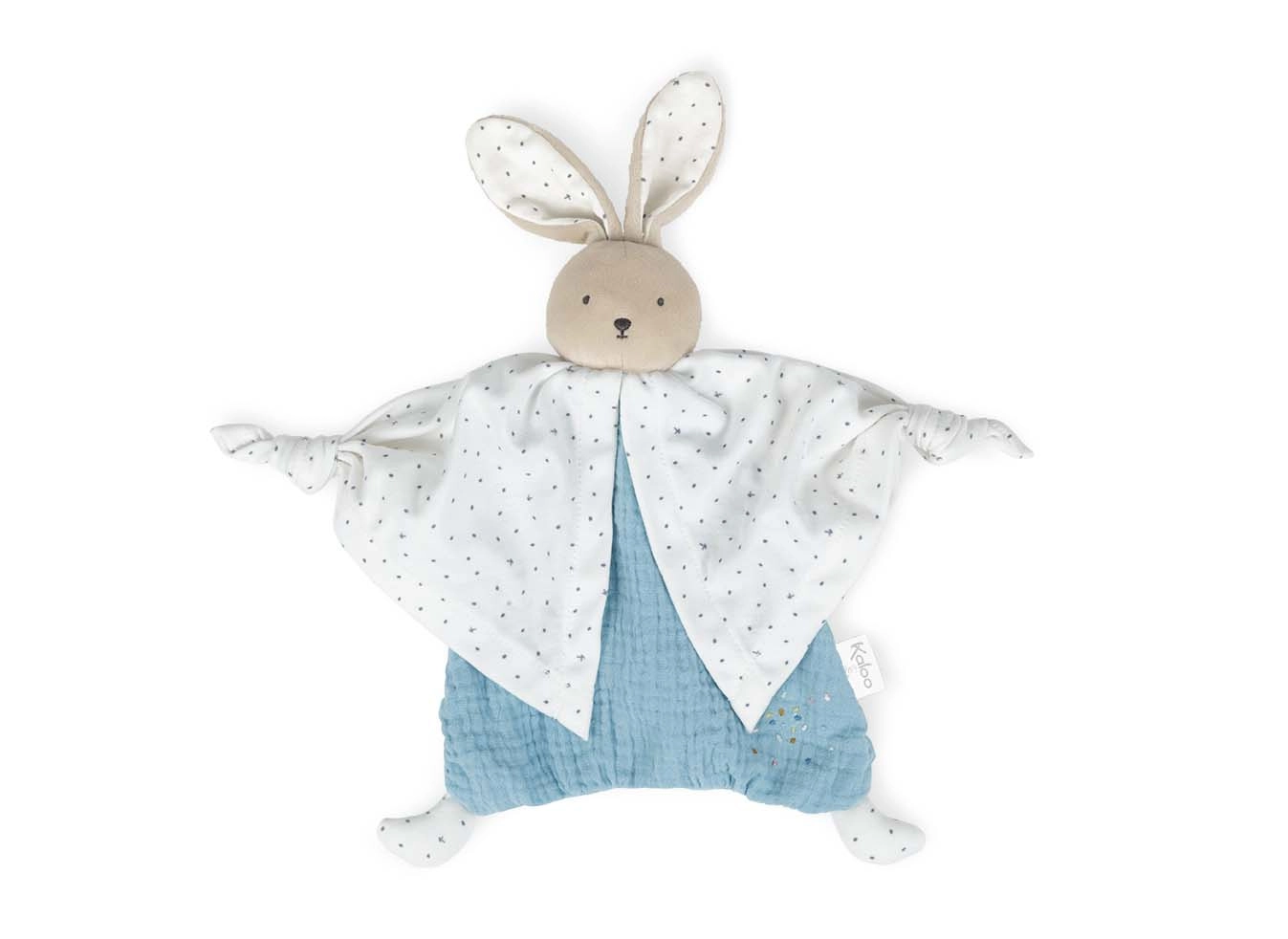 Photo produit : Peluches PETIT PAS - DOUDOU COTON BIO LAPINOU BLEU