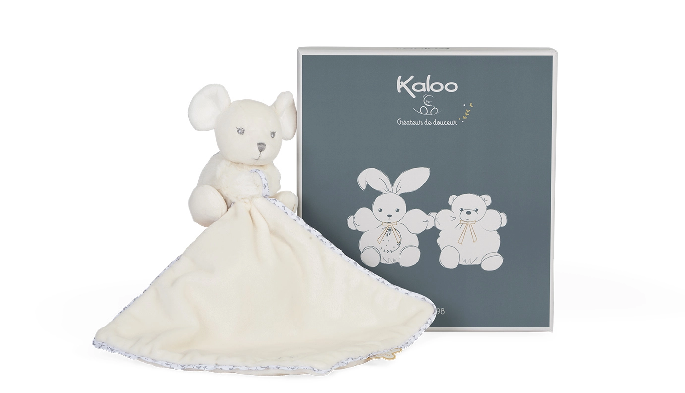 Photo produit : Peluches PERLE - DOUDOU CALIN SOURIS CREME - 20CM