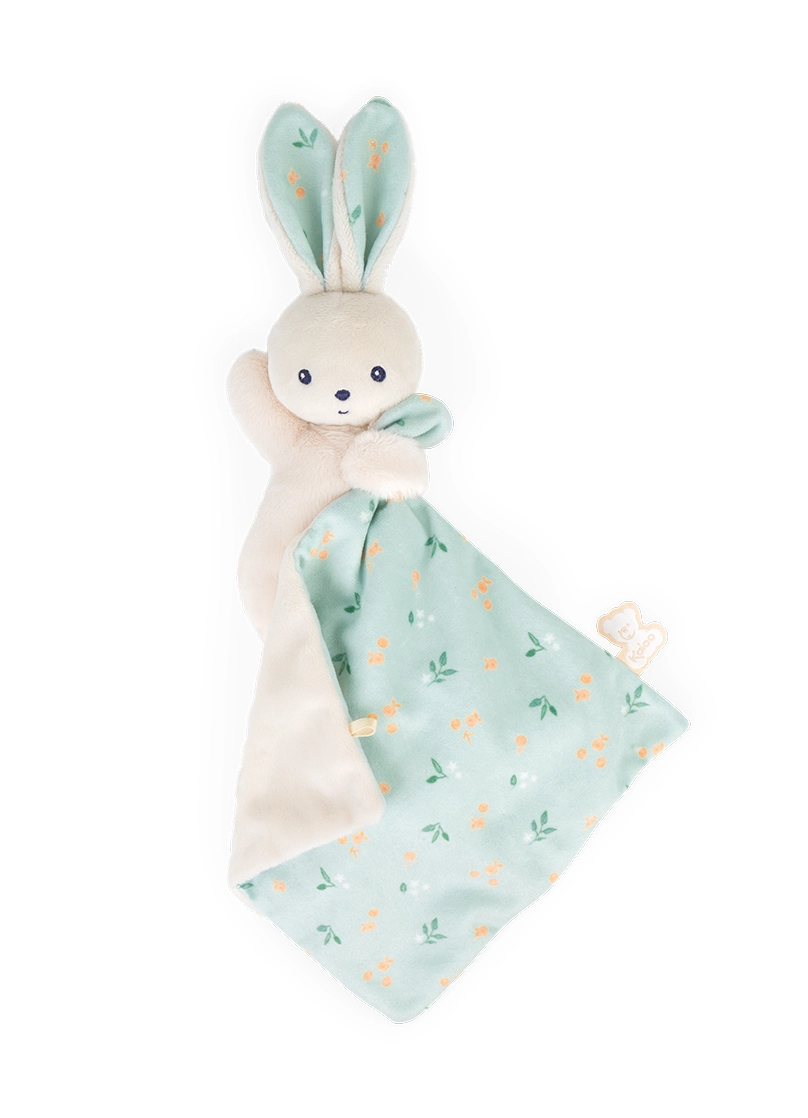 Photo produit : Peluches CARRE DOUCEUR DOUDOU LAPIN BOUQUET D'AGRUMES - 17CM